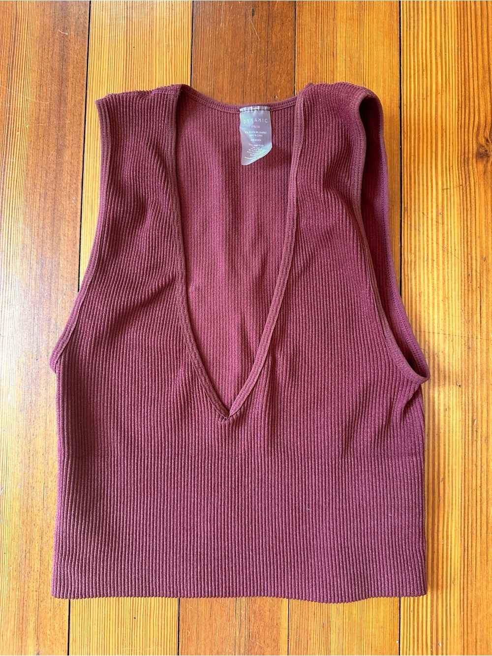 Ribbed Deep V-Neck Tank Top